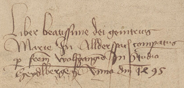 Kaufvermerk Marius in Inkunabel 1495
