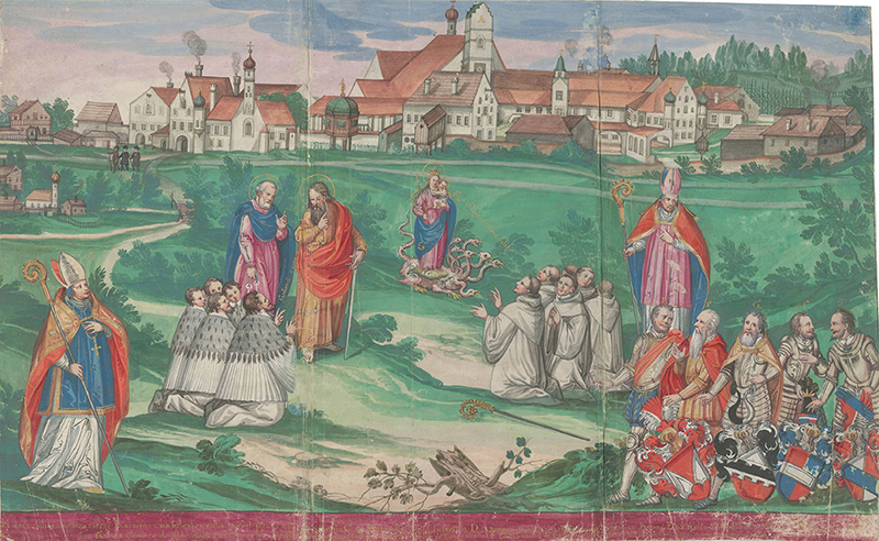 Frühneuzeitliche Klosteranlage (um 1612) - © Staatliche Graphische Sammlung München