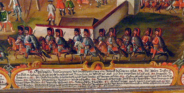 Detail Gemälde Bayrischer Krieg von Käser 1748