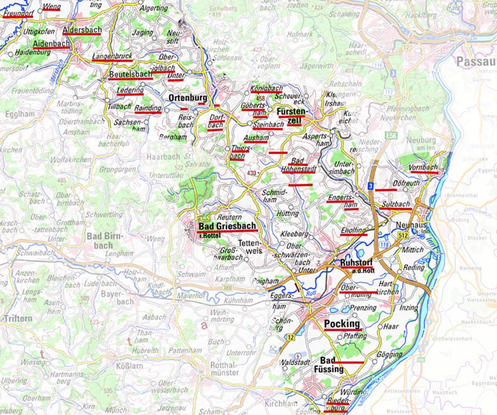Karte Winterquartiere 1742-43