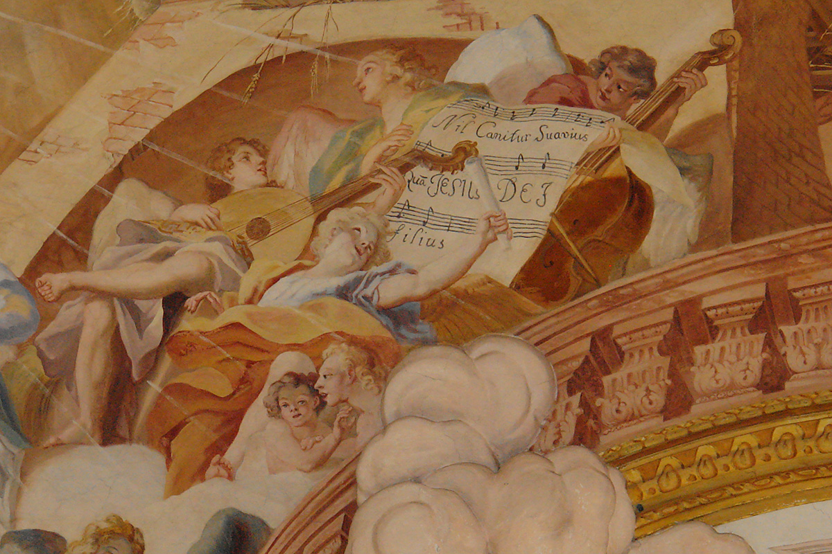 Hauptfresko Ausschnitt: Musizierende Engel